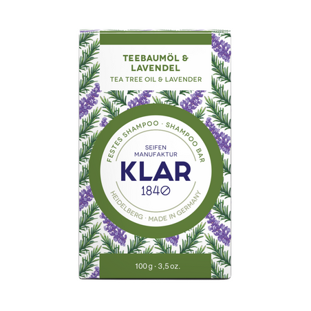 festes Shampoo Teebaumöl & Lavendel 100g (gegen Schuppen) Klar Seifen