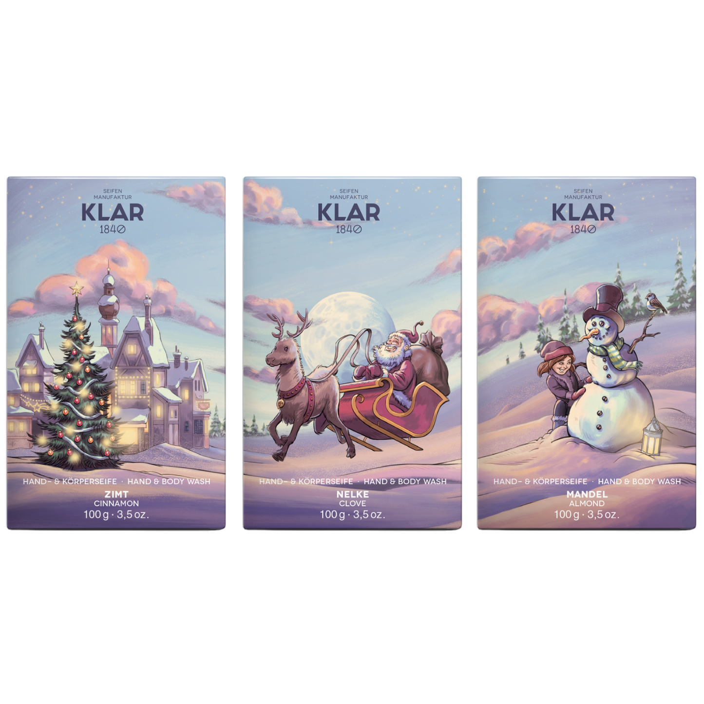 Geschenkset Stille Nacht (Zimt, Nelke, Mandel), Cosmos zertifiziert, palmölfrei