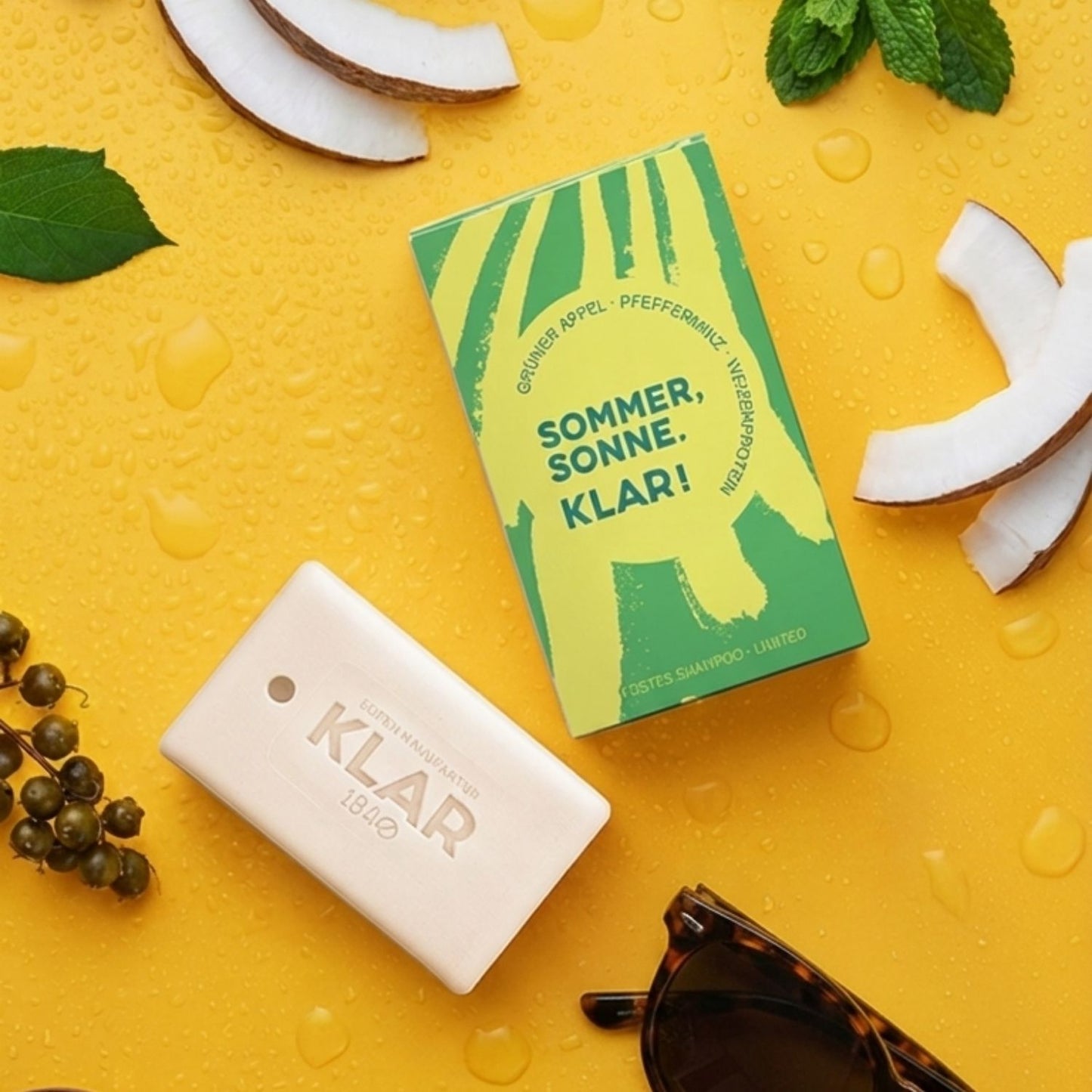 Festes Shampoo Grüner Apfel & Pfefferminz Limited Edition 100g