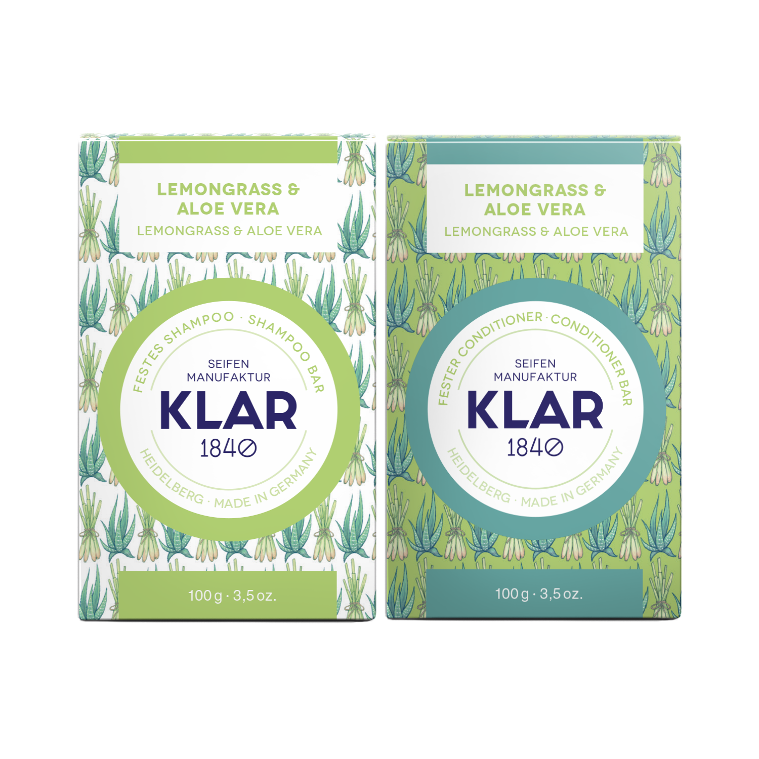 Geschenkset: festes Shampoo und fester Conditioner Lemongrass&Aloe Vera