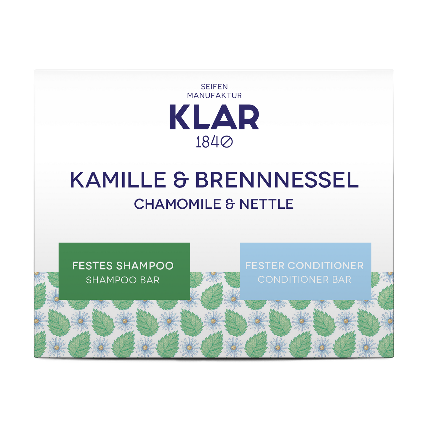 Geschenkset: festes Shampoo und fester Conditioner Kamille&Brennnessel