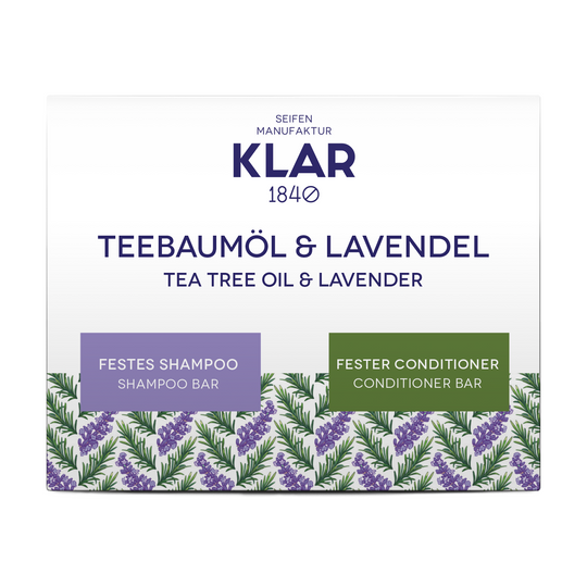 Geschenkset: festes Shampoo und fester Conditioner Teebaumöl&Lavendel