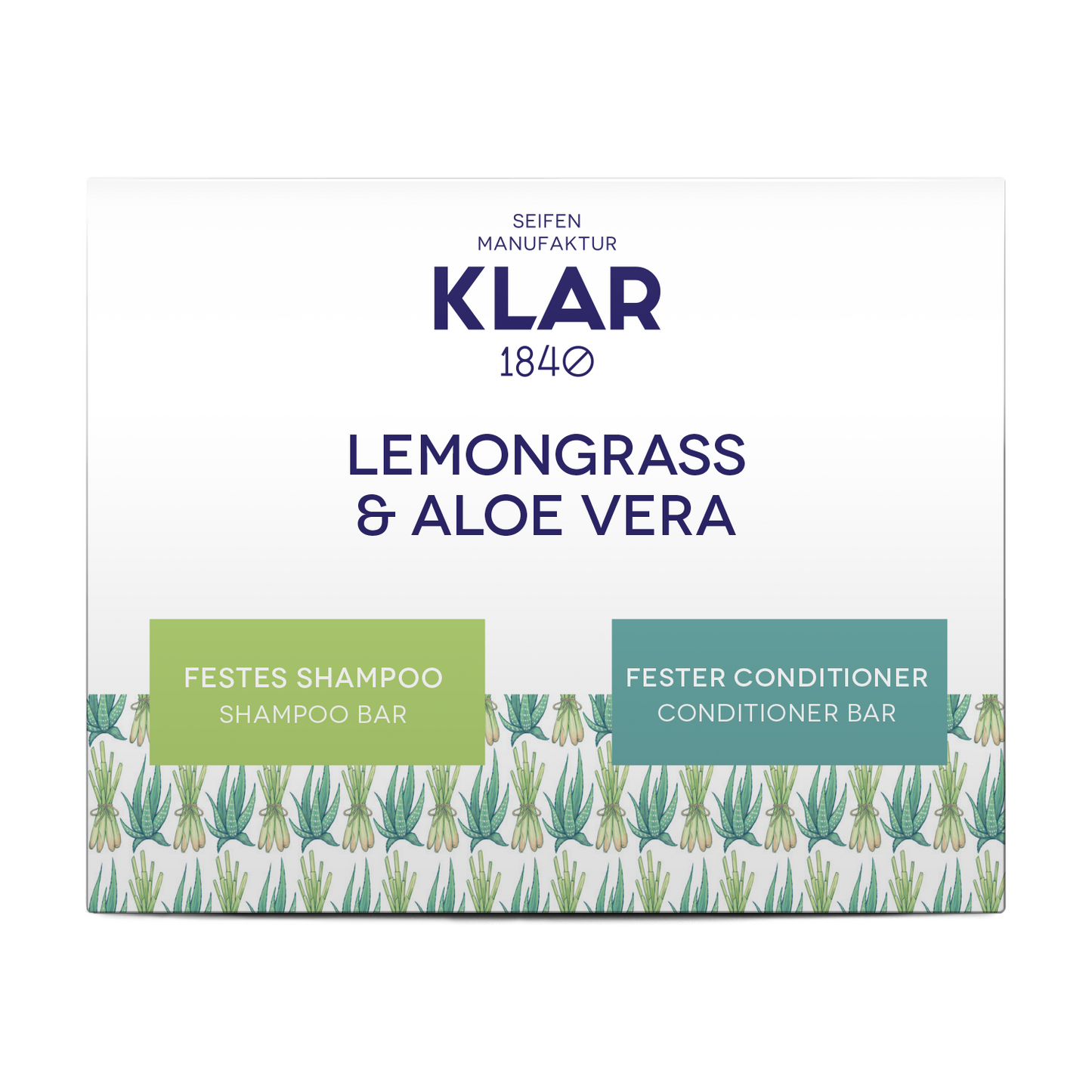 Geschenkset: festes Shampoo und fester Conditioner Lemongrass&Aloe Vera